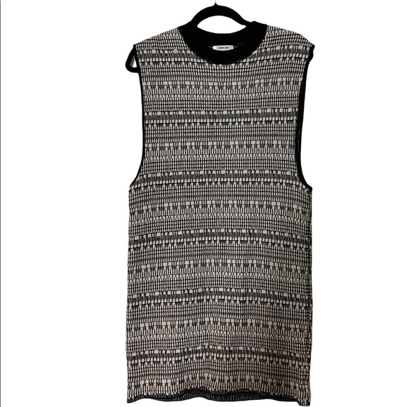 HELMUT LANG black and white sleeveless Linen Mix Woven dress size m NWT - Picture 6 of 9